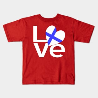 White Red Finnish LOVE Kids T-Shirt